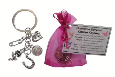 Nanny Grandma \/ Nan \/ Gran\/ Granny Survival Charm Keyring - Handmade Friend Gift for Grandma(Grandma Birthday Gift, Nan Christmas Gift got Gran)