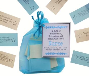 Nurse Quotes of Inspiration, Motivation and Positivity handmade gift with 31 individual quotes in organza bag, secret santa gift for nurses and carers