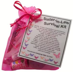 Sister-in-Law Survival Kit Gift  - Great present for Wedding, Birthday, Christmas or just because...