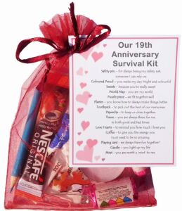 Smile Gifts UK 19th Anniversary Survival Kit Gift  - Great Novelty Present for Nineteenth Anniversary or Wedding Anniversary for Boyfriend, Girlfriend, Husband, Wife