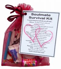Soulmate Valentine's Survival Kit Gift  - Great novelty present for Valentine's day for him or her