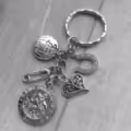 Travel Survival Charm KEYRING with St Christopher charm. Handmade good luck gift for traveller, travel gift, good luck on your travels. - 